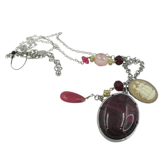 Chico's Demure Regency Cameo Pendant Long Necklace - Picture 7 of 8